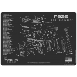 Cerus Gear Schematics for Sig Sauer P226 Promat Pistol Mat - GRAY