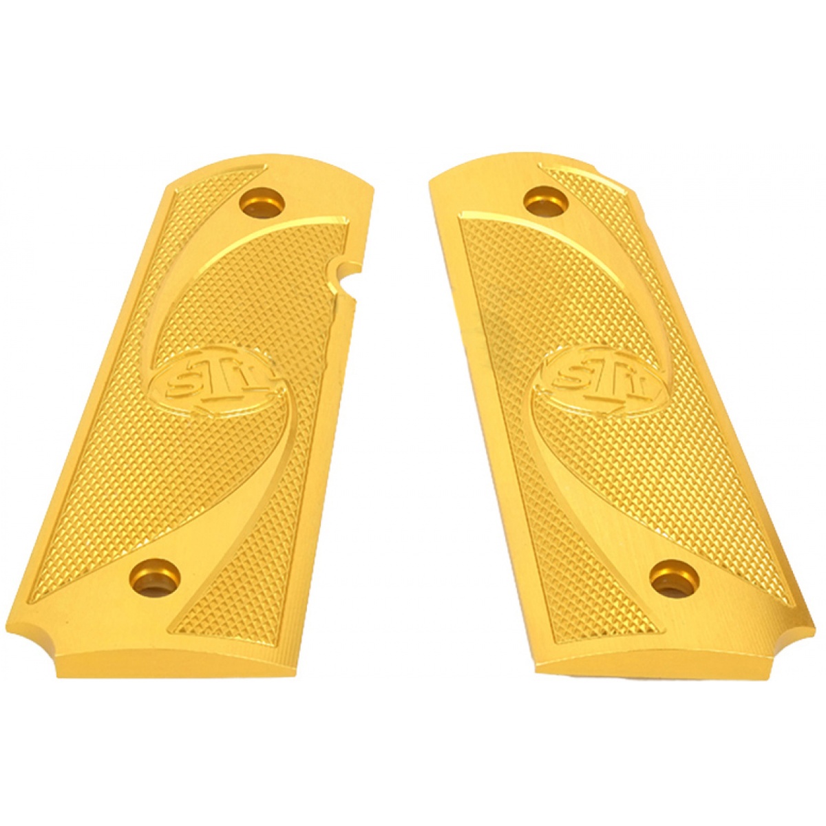Airsoft Masterpiece Aluminum Airsoft 1911 Type 2 Pistol Grip Plates GOLD Airsoft Megastore