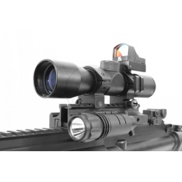 NcStar Tri-Mount 4x30 Scope Combo w/  Micro Red Dot and Flashlight