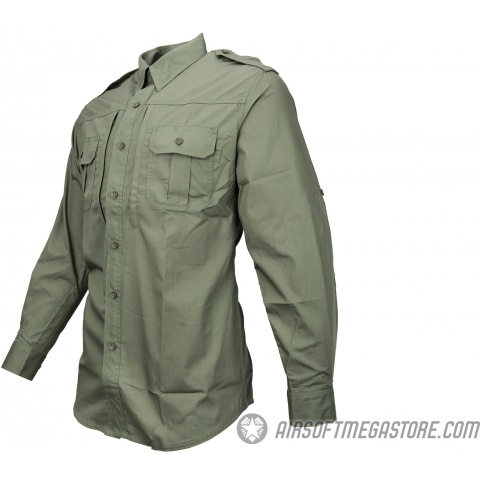 Propper Ripstop Reinforced Tactical Long-Sleeve Shirt (LARGE) - OD GREEN