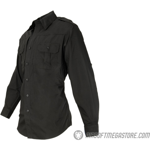 Propper Ripstop Reinforced Tactical Long-Sleeve Shirt (MEDIUM) - BLACK