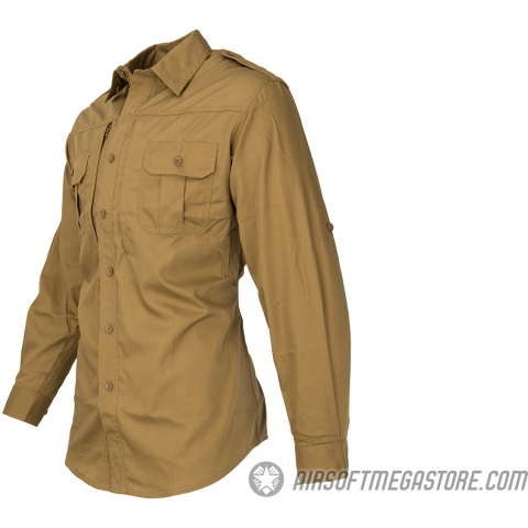 Propper Ripstop Reinforced Tactical Long-Sleeve Shirt (LARGE) - COYOTE BROWN