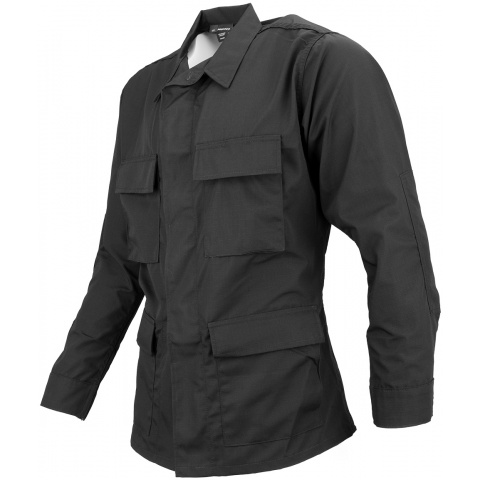 Propper Poly/Cotton Ripstop Mil-Spec Four Pocket BDU Coat (Medium) - BLACK
