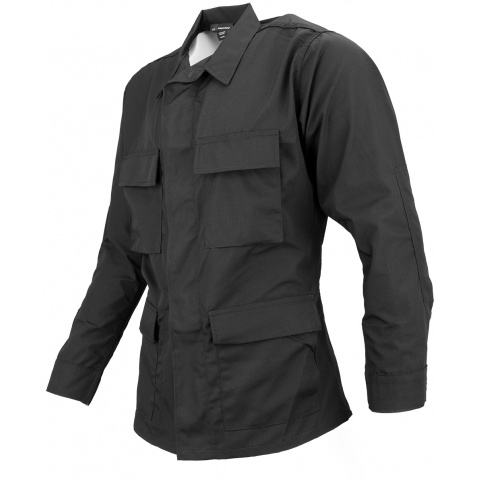Propper Poly/Cotton Ripstop Mil-Spec Four Pocket BDU Coat (Large) - BLACK