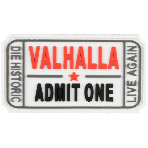 G-Force Valhalla Admit One PVC Morale Patch - WHITE