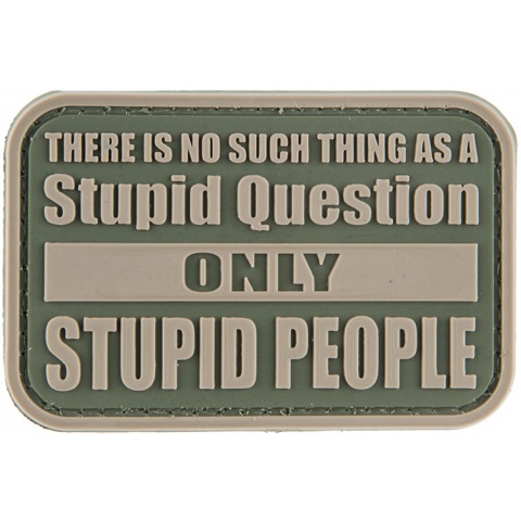 G-Force No Stupid Question Only Stupid People PVC Morale Patch