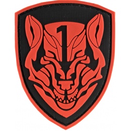 G-Force Red Wolf Shield PVC Morale Patch - BLACK / RED