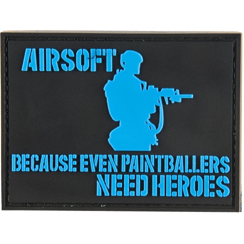G-Force Paintball Needs Heroes PVC Morale Patch - BLACK / BLUE