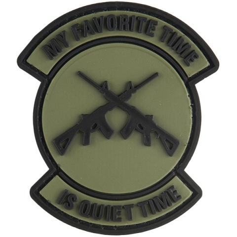G-Force My Favorite Time is Quiet Time PVC Morale Patch - OD GREEN