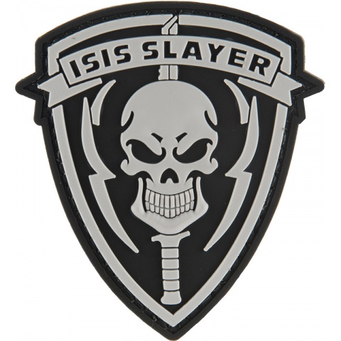 G-Force ISIS SLAYER Knife and Skull PVC Morale Patch - BLACK