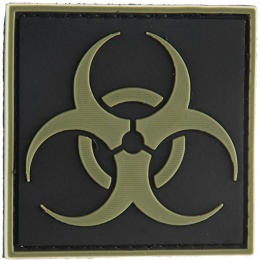 G-Force Biohazard Square PVC Morale Patch - OD GREEN