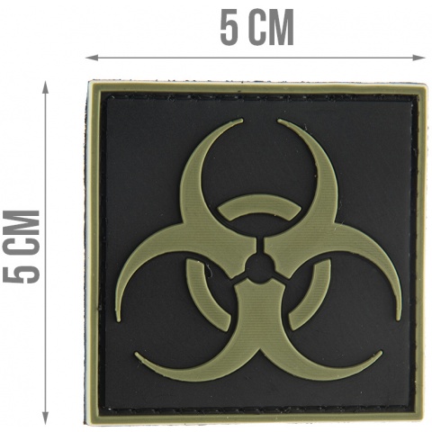G-Force Biohazard Square PVC Morale Patch - OD GREEN