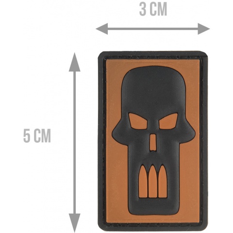 G-Force Bullet Skull PVC Morale Patch - ORANGE
