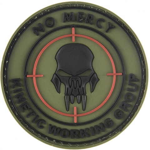 G-Force No Mercy Round PVC Morale Patch - OD GREEN