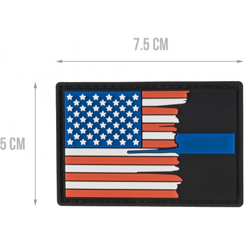G-Force Subdued Tattered US Flag Thin Blue Line PVC Morale Patch
