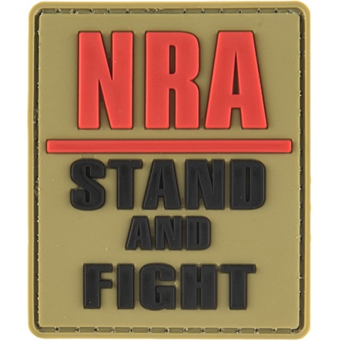G-Force NRA Stand and Fight PVC Morale Patch - TAN