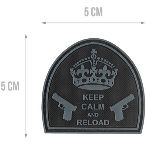 G-Force Keep Calm and Reload PVC Morale Patch - BLACK