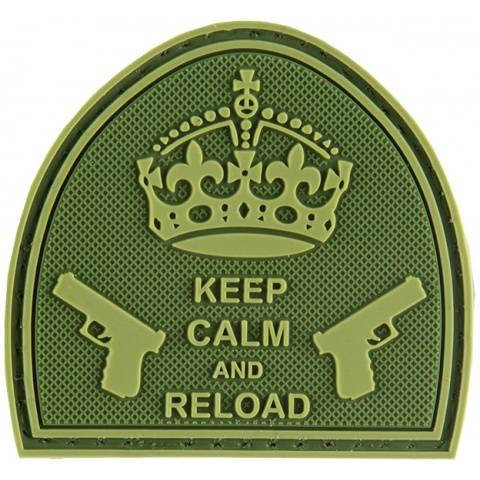 G-Force Keep Calm and Reload PVC Morale Patch - OD GREEN