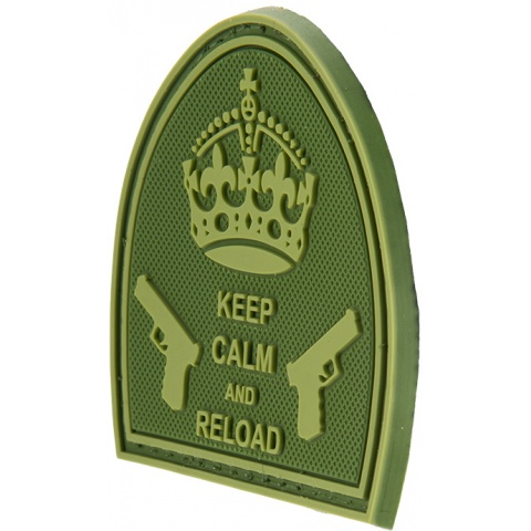 G-Force Keep Calm and Reload PVC Morale Patch - OD GREEN
