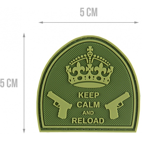 G-Force Keep Calm and Reload PVC Morale Patch - OD GREEN