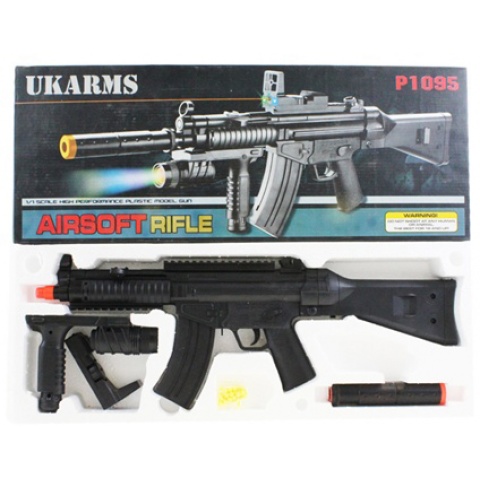 P1095 Spring Powered Airsoft Rifle With Tactical Foregrip