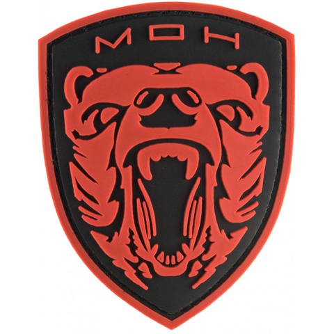 G-Force MOH Grizzly PVC Morale Patch - RED