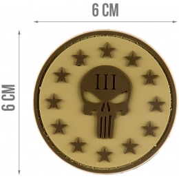 G-Force Punisher Three Percenter Round PVC Morale Patch - TAN