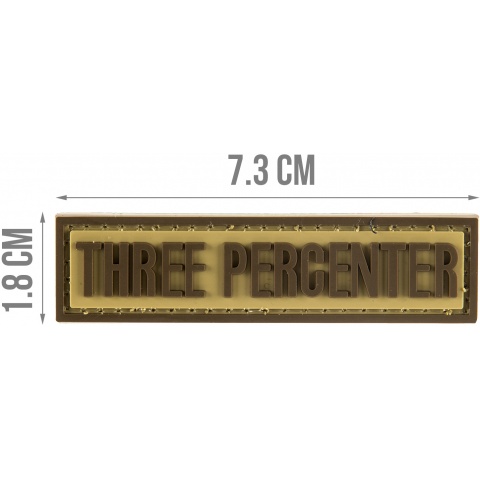 G-Force Three Percenter PVC Morale Patch - TAN