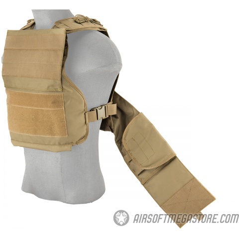 Lancer Tactical Battle 1000D Nylon MOLLE Plate Carrier - TAN