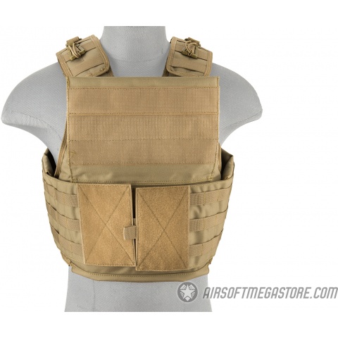 Lancer Tactical Battle 1000D Nylon MOLLE Plate Carrier - TAN