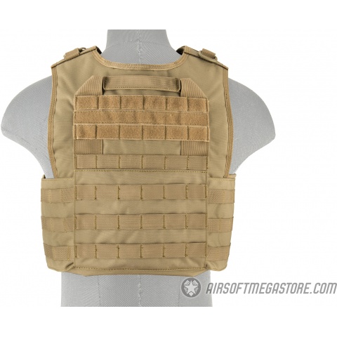Lancer Tactical Battle 1000D Nylon MOLLE Plate Carrier - TAN