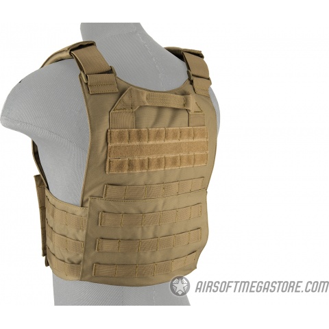Lancer Tactical Buckle Up Version Airsoft Plate Carrier - TAN