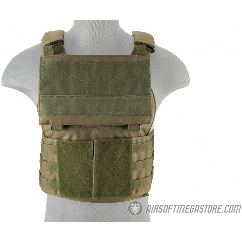 Lancer Tactical Buckle Up Version Airsoft Plate Carrier - OD GREEN