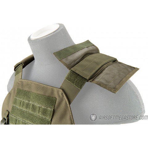 Lancer Tactical Buckle Up Version Airsoft Plate Carrier - OD GREEN