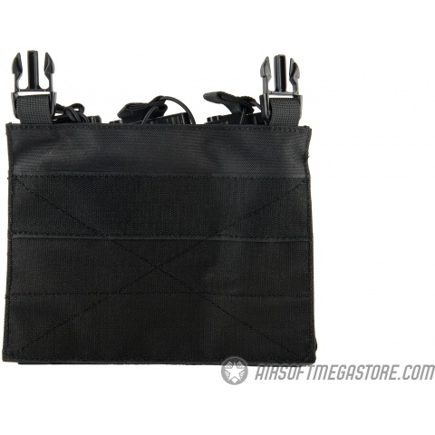 Lancer Tactical Adaptive Hook and Loop Triple Dual Mag Pouch - BLACK