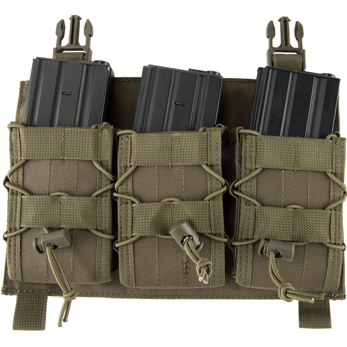 Lancer Tactical Adaptive Hook and Loop Triple AR Mag Pouch OD GREEN