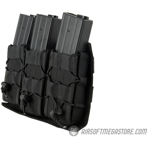 Lancer Tactical 1000D Nylon MOLLE Triple AR Mag Pouch - BLACK