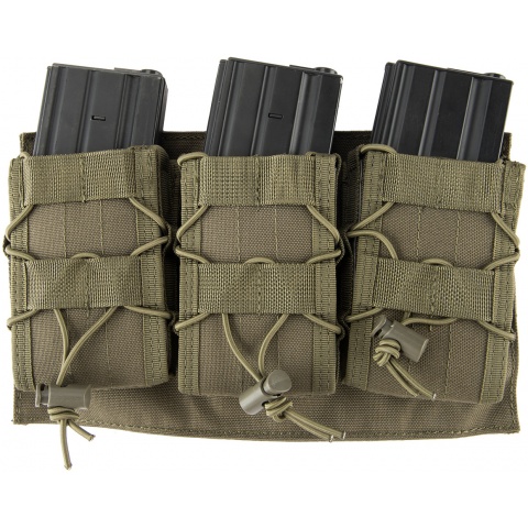 Lancer Tactical 1000D Nylon MOLLE Triple AR Mag Pouch - OD GREEN