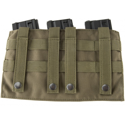 Lancer Tactical 1000D Nylon MOLLE Triple AR Mag Pouch - OD GREEN