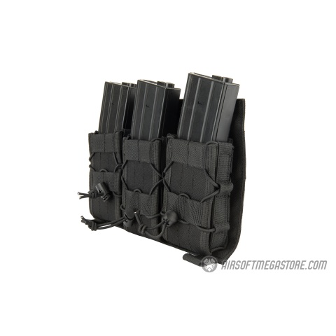 Lancer Tactical Adaptive Hook and Loop Triple AR Mag Pouch - BLACK