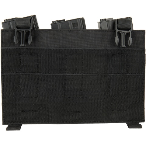Lancer Tactical Adaptive Hook and Loop Triple AR Mag Pouch - BLACK