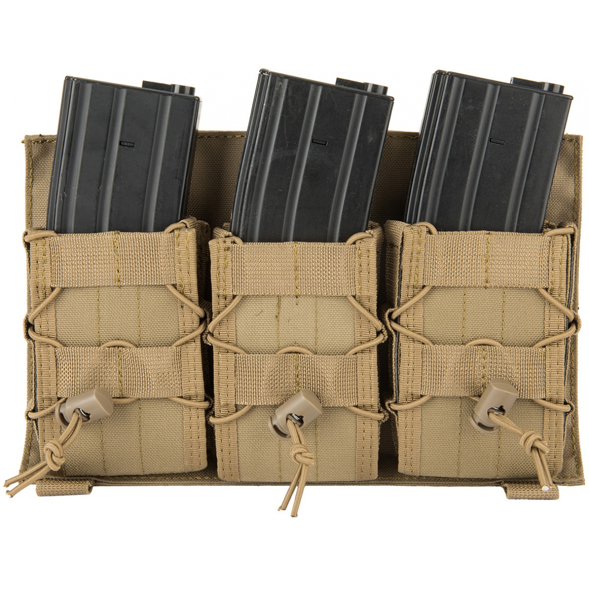 Lancer Tactical Adaptive Hook and Loop Triple AR Mag Pouch TAN Airsoft Megastore