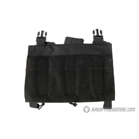 Lancer Tactical Adaptive Hook and Loop Triple M4/Pistol Mag Pouch - BLACK