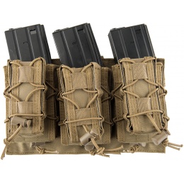 Lancer Tactical 1000D Nylon MOLLE 2-in-1 Triple M4/Pistol Mag Pouch - TAN