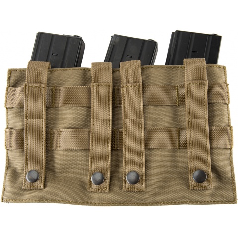 Lancer Tactical 1000D Nylon MOLLE 2-in-1 Triple M4/Pistol Mag Pouch - TAN