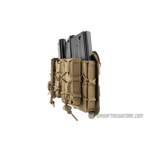 Lancer Tactical 1000D Nylon MOLLE 2-in-1 Triple M4/Pistol Mag Pouch - TAN