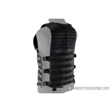 Lancer Tactical Breathable MOLLE/PALS Adjustable Mesh Vest - BLACK
