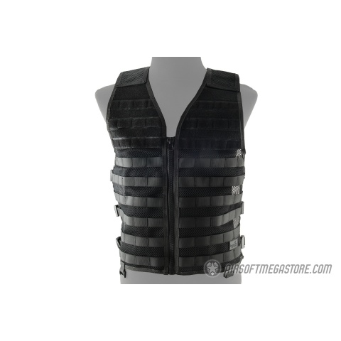 Lancer Tactical Breathable MOLLE/PALS Adjustable Mesh Vest - BLACK