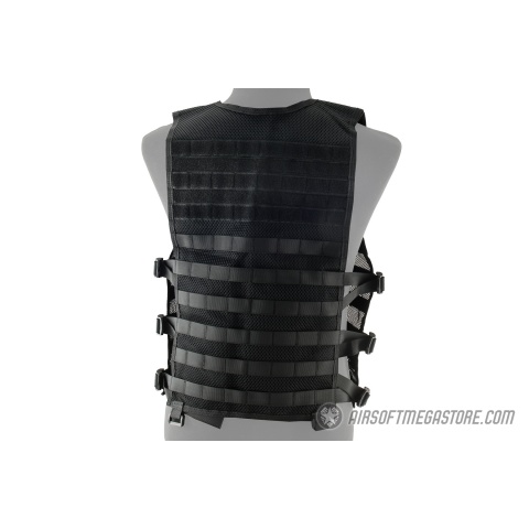 Lancer Tactical Breathable MOLLE/PALS Adjustable Mesh Vest - BLACK