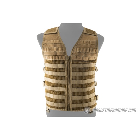 Lancer Tactical Breathable MOLLE/PALS Adjustable Mesh Vest - TAN